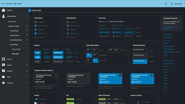 LoanLogics Style Guide Dark