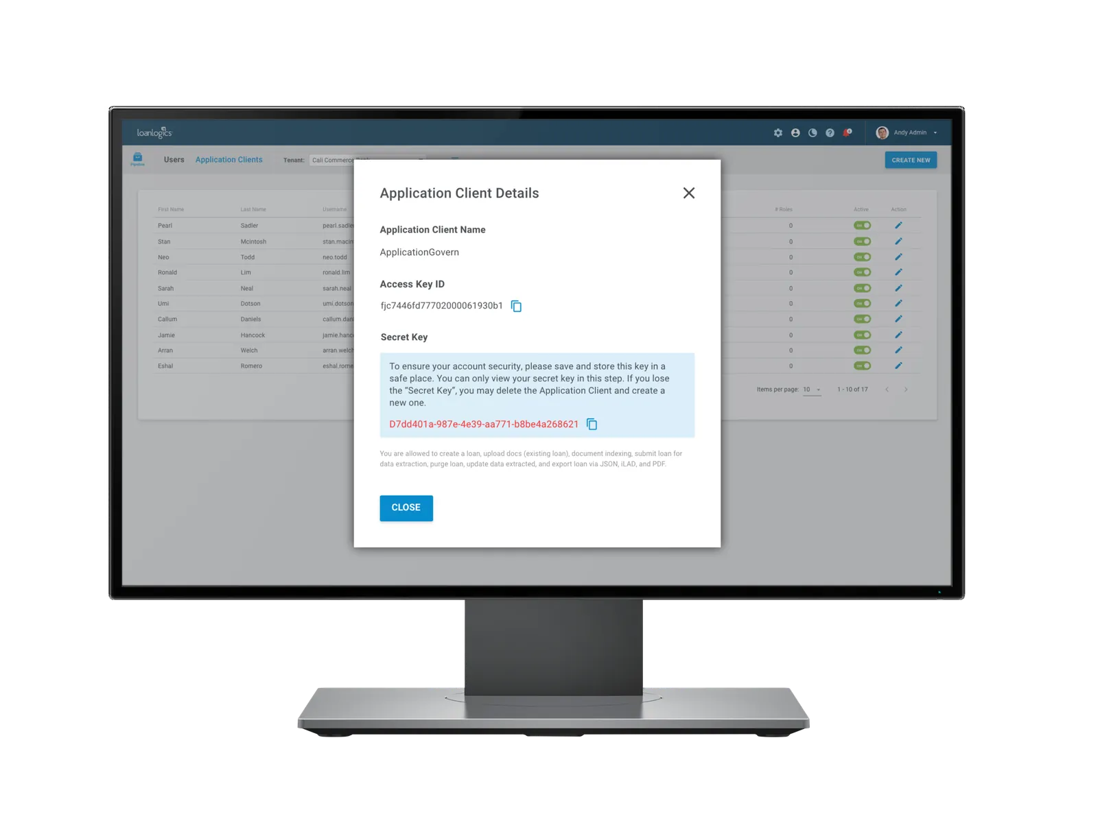LoanLogics API management tool